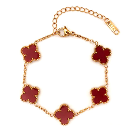 Clover bracelet in burgundy